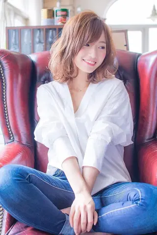 ミディアム カラー パーマ ヘアアレンジ 韓国ヘア特化型美容師 カワノマイ🇰🇷のヘアスタイル