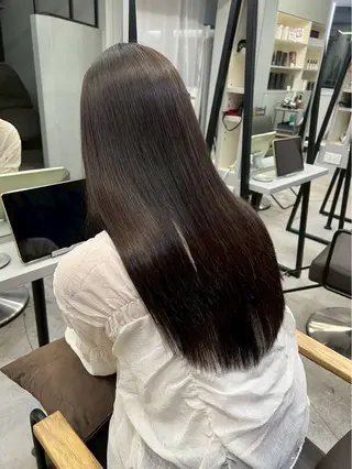ロング パーマ 🍒モテ暖色カラー × うる艶✧ ゆなのヘアスタイル