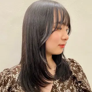 セミロング カラー 似合わせレイヤー/ ケアパーマ/高倉のヘアスタイル