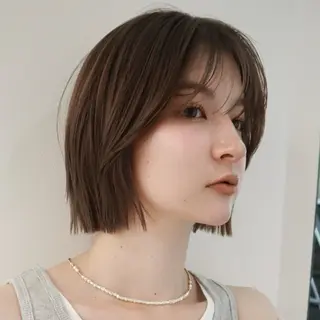 ミディアム カラー saki‪🌱‬♡ /ボブ/透明感カラーのヘアスタイル
