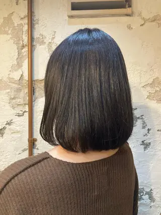 ミディアム ✨色持ちの良い艶 カラー✨蟹江真世のヘアスタイル
