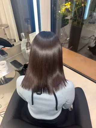 ミディアム パーマ ヘアアレンジ JUNO韓国ヘア MIAN.⋆𝜗𝜚のヘアスタイル