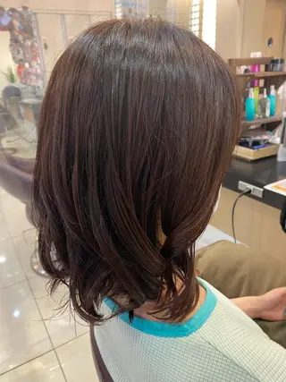 ミディアム カラー ゆめ ベージュカラーのヘアスタイル
