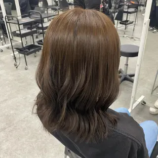 ロング カラー パーマ ヘアアレンジ メンズ キッズ ネイル マツエク・マツパ アイブロウ 🤎モテ髪&透明感 ミルクティー🥣🤎のヘアスタイル