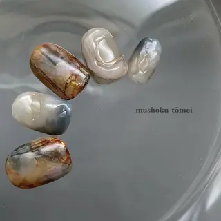 ショート nail salon 無色透明のネイルデザイン