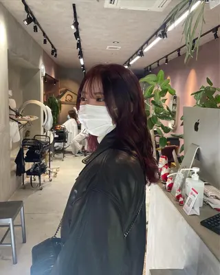 セミロング カラー ふじはら ひなこのヘアスタイル