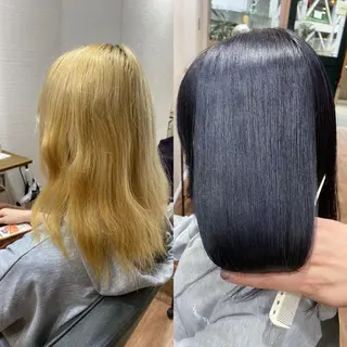 セミロング カラー 野呂 隼人のヘアスタイル