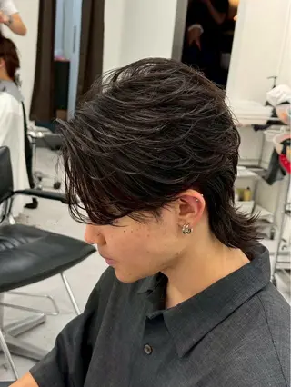 ショート カラー パーマ メンズ特化/ツイスパ /波巻き/松本真生のヘアスタイル
