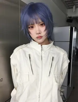 ショート カラー 福岡似合わせレイヤー /ウルフ/ハイトーンのヘアスタイル