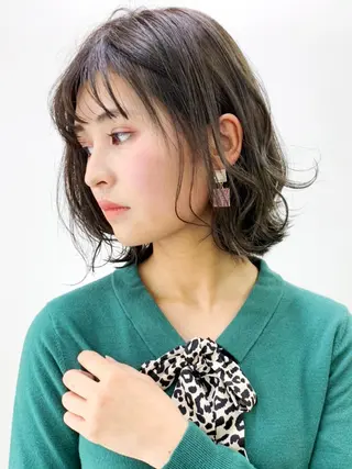 ミディアム カラー パーマ ヘアアレンジ ITbyALBUM 中野店のヘアスタイル