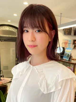 ミディアム カラー 暖色カラー🧡 ボブ🧚‍♀️マナのヘアスタイル