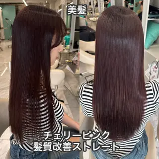 ロング カラー 髪質改善/縮毛矯正 心斎橋/池本有宏のヘアスタイル