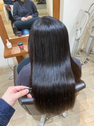 ロング パーマ 縮毛矯正とレイヤー カット/杉村凜汰郎のヘアスタイル