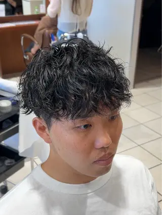 ミディアム パーマ メンズ 福井 太暉のヘアスタイル