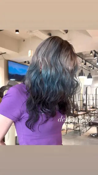 セミロング カラー 💜ハイトーン💛 マジカルかいちゃんのヘアスタイル