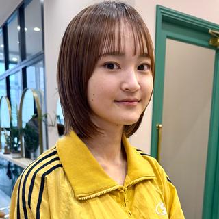 ミディアム 艶ブリーチカラー✨ ボブレイヤーSakiのヘアスタイル