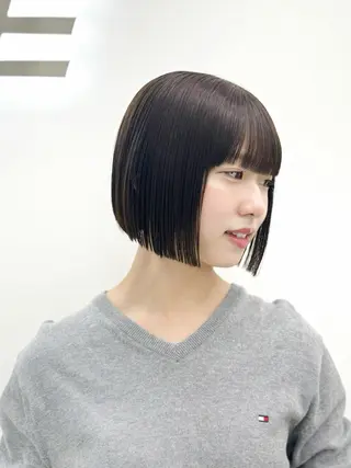 ミディアム カラー ヘアアレンジ 縮毛矯正🤍 盛れるボブ/ひかりのヘアスタイル