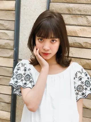 ミディアム カラー パーマ 髪質改善\艶髪カラー 💐園田さやかのヘアスタイル