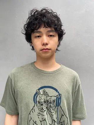 ショート メンズ カラー パーマ CEINE PATHのヘアスタイル