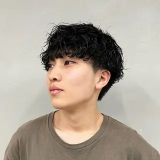 ショート パーマ メンズ メンズパーマ/波巻き 新潟/万代/夏芽🎀のヘアスタイル