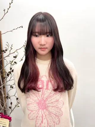 ロング カラー ヘアアレンジ ena/ブリーチなし 透明感・レイヤー🎀のヘアスタイル