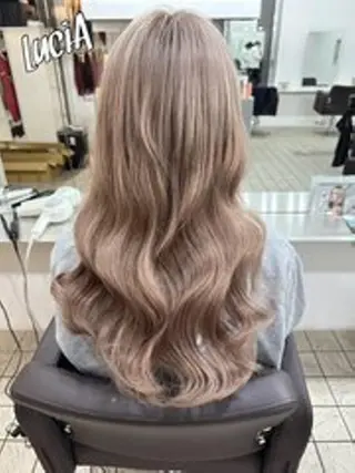 カラー ロング ヘアアレンジ エクステ¥5000 LuciAカラーのヘアスタイル