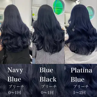 ロング カラー 暗髪🩶ラベンダー/ ブルー/ユウナ🤍のヘアスタイル