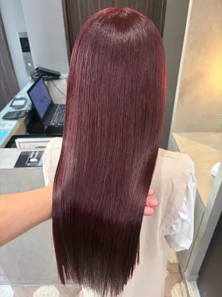 ロング カラー 天神暖色カラー レイヤー・髪質改善のヘアスタイル