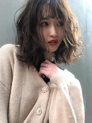 ミディアム カラー 酸性ストレート/ブリ ーチなし/中村 匠のヘアスタイル