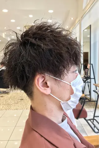 ショート パーマ メンズ 中野 克也のヘアスタイル