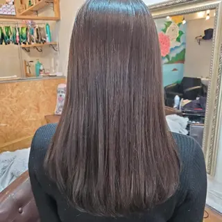 ロング カラー 韓国風レイヤーカット 上手く丁寧早い/マツのヘアスタイル