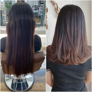 ミディアム カラー パーマ ネイル 豊橋美容院 ソンリエのヘアスタイル