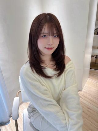 ミディアム ParveMix 岡本えりかのヘアスタイル