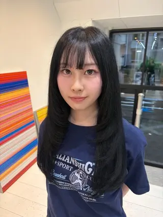 セミロング カラー ワンカラー🌙.* 艶カラー/NeNeのヘアスタイル