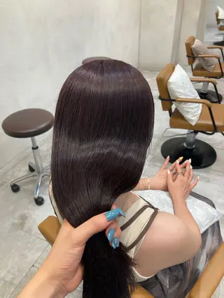ロング カラー あべ えみのヘアスタイル