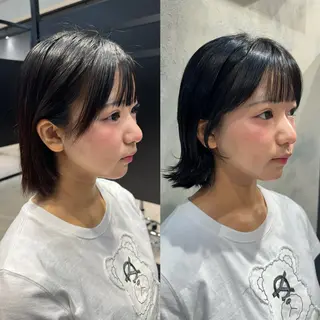 ショート カラー ヘアアレンジ hiiko顔まわり カットのヘアスタイル