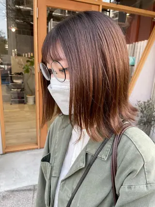 ミディアム カラー パーマ ヘアアレンジ 東 史夏のヘアスタイル