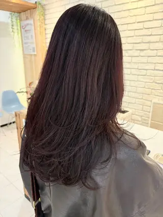 セミロング レイヤー/透明感 カラー/ユウカのヘアスタイル