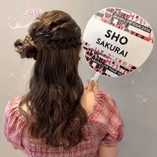 ヘアアレンジ 顔周り/ガーリー /ヘアメ/あつはのヘアスタイル
