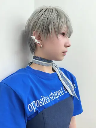 ショート カラー ヘアアレンジ ケアパーマ/レイヤー / 丸山渉のヘアスタイル