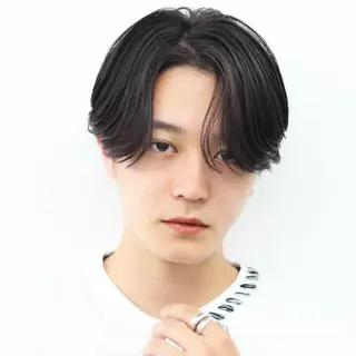 ショート カラー パーマ メンズ 🔥メンズ極🔥韓国 シャドウ/波巻き柿崎のヘアスタイル