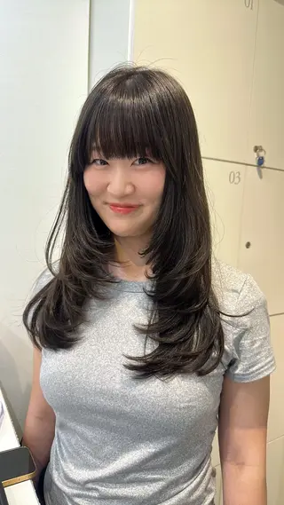 ロング カラー レイヤー/ハイトーン WAKANAのヘアスタイル