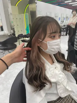 ロング カラー ヘアアレンジ 縮毛矯正/髪質改善/ ブリーチ毛/木元渓太のヘアスタイル