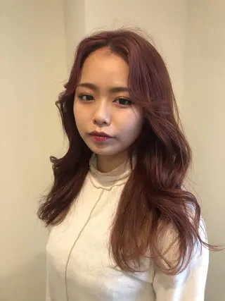 ミディアム カラー ヘアアレンジ 永井 亜実のヘアスタイル