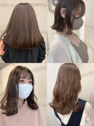 ミディアム カラー 透明感カラー✂︎ /縮毛矯正/YUKAのヘアスタイル
