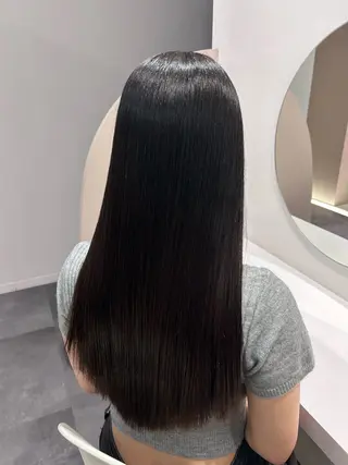 セミロング カラー 縮毛矯正/KEI/ ブリーチ縮毛矯正のヘアスタイル