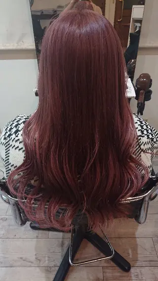 ロング 顔周りカットレイヤー 髪質改善 くまーのヘアスタイル