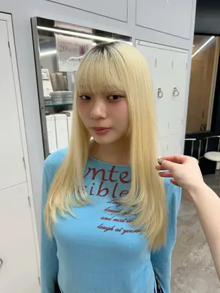 ロング ハルカ 縮毛矯正🧤 レイヤーモデル募集のヘアスタイル