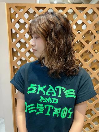 ミディアム パーマ 川間 将彦のヘアスタイル