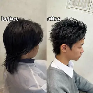 メンズ アニメデザイン美容師 ブリーチカラー/僚汰のヘアスタイル